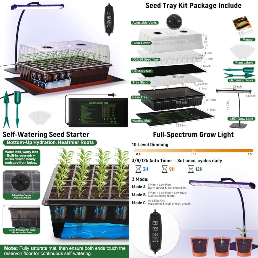 طقم بدء زراعة البذور ذاتي الري - مراجعة Heat Mat Seedling وسعره
